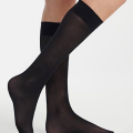 Pack Of 3 - Women Knee High Long Socks Skin / Black Colour. 