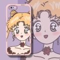 dienya For iPhone SE 2 Case With Cartoon Cute Sailor Moon New Design Phone Case Shockproof Square Edge Pattern Silicone Casing Full Cover Angel Eye Camera Protection Cases Softcase. 