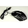 Gaming Mouse Black Legend of skill  With Long Wire & red Light. 