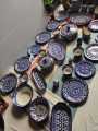 Blue Pottery Dinner Set 6 person servings. 