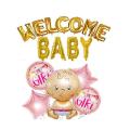 Welcome Baby Decoration Set Welcome Baby Foil Balloons Alphabets + 5Pcs Baby Balloons Pack for Baby Girl or Boy Best Foil Balloons for New Baby Born, Welcome Baby, and other baby celebrations.. 