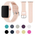 Applicable apple watch1234 Apple watch watchband iwatch Modified Solid Color Silicone Watch Buckle Strap. 