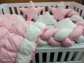 Gultaaz Baby Crib Bumper Set with Braid, Cushions and Puff Quilts | Complete Cot Set for Kids | Available in All Colors. 