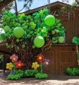 45 pcs 9 inch Jungle Green Balloons latex balloon for birthday party jungle theme balloon dark green balloon flag green Graduation Wedding Anniversary Baby Shower Party Decoration. 