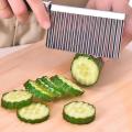 Crinkle Fries Cutter Knife with Handle Potato Slicer – Stainless Steel Crinkle Knife – Multifunctional Knife Wavy Edged Potato cutter – Wavy Chopper – Wavy Potato Slicer – Vegetable & Fruit Wavy knife. 