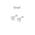 White Big Zarqon 100% Pure Chandi Girls Tops, Silver Screw Stud Earrings  (With Box). 