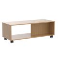 Engineered Wooden Center Table with Wheels Open Storage Organizer (CT-003/White) DIY (Do It Yourself) (90 x 40 x 30 Cm). 