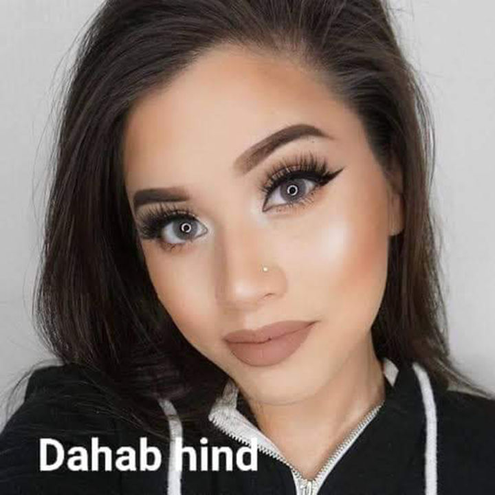 Dahab Party Wear Branded Colour Lenses Hind Shade with Free Solution Kit