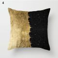 Black Gold Printing Pillowcases Peach Skin Pillow Case For Home Modern Simplicity Car Backrest Cover Multifunctional Sofa Decor. 