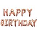 Beautiful theme of Happy Birthday rose gold foil with combo of '30' PCs balloons ( white ,pink and rose gold)'1'fairy light and 2 rose gold heart  for Birthday Decorations. 