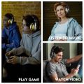 EKSA E800 Gaming Headphone Custom-Built Driver 360° Omnidirectional Retractable Mic With Yellow LED Light – Yellow Headset. 