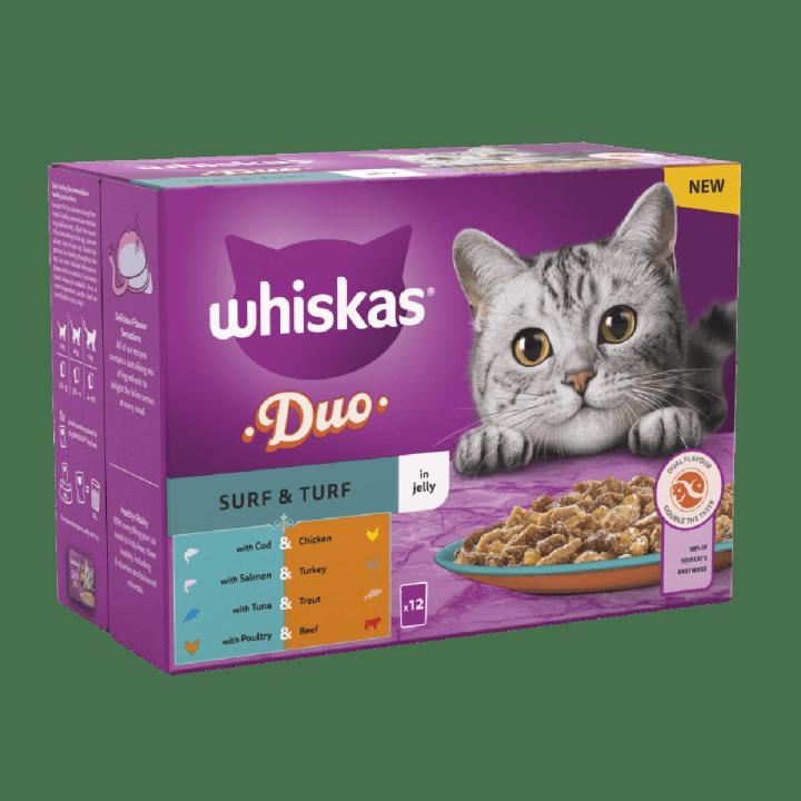 Whiskas 1+ Duo Turf in Jelly Adult Wet Cat Food - 85gm