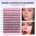 DIY Eyelash Extension Kit, Lash Cluster Kit With Waterproof Strong Hold Eyelash Bond, Eyelash Remover and Tweezer (200 clusters). 
