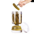 Quasar Storage Container Glass Pickle Jar with Strainer Flip Leak-proof Wide-mouth Design Food Grade Bpa Free Airtight Olive Kimchi Hourglass Container in Asia Multi-functional Pickle Jar. 