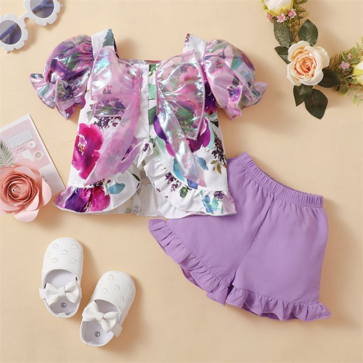 2%20Pieces%20Girls%20Suit%20Set,%20Floral%20Print%20Short%20Puff%20Sleeve%20Ruffle%20Tops+%20Solid%20Color%20Shorts,%206%20Months-3%20Years,%20Purple%20-%20Image%203