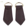 2x Real Leather Zipper Pull Tabs Tags Replacement. 