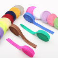 New 5 Yards/roll Width15mm Solid Shiny FOE Fold Over Elastic Bands Hair Tie Headband Dress Lace Trim DIY Sewing Accessories. 