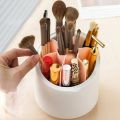 Upgrade your vanity with our Makeup Brush Holder – a sophisticated 360° Rotating Organizer. The clear cover and 5 compartments add glamour to your cosmetics storage, keeping essentials organized with ease. Elevate your beauty routine!. 