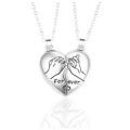 Heart In Hand Hook Magnetic Couple Necklaces - Love Heart Shape Pendant Set, Perfect Couple Gift. Dual Locket Pendant Necklace Chain in a Romantic Heart Design - Two-Piece Set. 