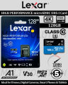 microSD Memory Card Lexar with 5 Years Warranty Class 10 4k Recording A1 App. 