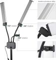 Professional Grade Flexible Double Arms LED Fill Light - Bi-color Dimmable Beauty Video Lights with 3200K-4500K-5600K, 3 Lighting Modes, 45W Power, and Phone Holder for Portrait Photography, Live Streaming, Vlogging, and Makeup. 