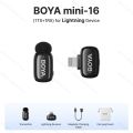 BOYA mini 16 Tiny Wireless Microphone System with Lightning Connector for iOS Devices. 