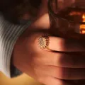 Trendy Sunflower Fidget Ring for Women  Open Adjustable Spining Ring. 