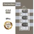 【FUN LIVE】 Bnesos Stationary School Supplies Correction Tape 6Mx6pcs Correction Tapes. 