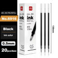 Deli 20Pcs/lot Gel Pen Refill 0.5mm Ink Black Red Blue Colors Refills Writing Signature School Stationery Supplies Pen Core Gift. 