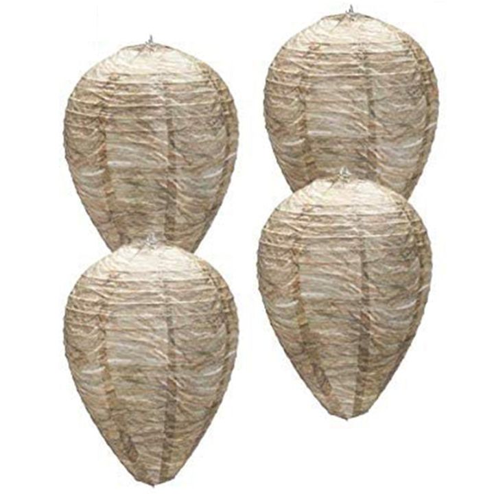 4PCS Wasp Nest,Decoy Hang  Wasp Nest Paper Decoy Safe  Trap Effective Eco Friendly Paper Wasp Nest for Garden