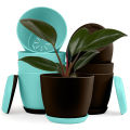 Elevate Your Space with Fast Forward Extra Large Plant Pots: Two Vibrant Colors, Drainage, Perfect for Indoor Planters - Explore Multi-Packs for Plastic Planters, Cactus, and Succulents Decor. 