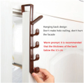 Plastic Door Hooks For Hanging Cloth Door Hook Hanger Vertical Bags Rack With 5 Hook New Style Storage Holder For Clothes/Hats/Towels/Scarf/Robe/Cap/Key - 1Pc. 