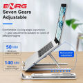 Energy - ENRG Portable Aluminum Foldable Laptop Metal Stand Hinge Adjustable Height Folding Holder Solid With Anti Slip Rubber Grips Silver. 