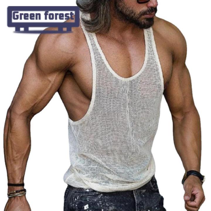 Green forest Men Vest sleeveless Relaxed Fit Knitting Vest