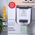 Manufacturer wholesale wall-mounted folding trash can household hanging debris bucket kitchen cabinet car folding trash can. 