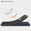 For Motorola Moto One Fusion Carbon Fiber TPU Shockproof Armor Protective Case Cover. 