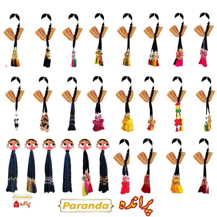 Traditional Punjabi Girl Paranda Design, Colorful Women Hair Parandi, Hair Extensions For Females, Handcrafted Ladies Hair Fashion Accessories, Balon K Liye Parranda, Bridal Hair, Baby Paranda