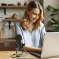 FIFINE K678 USB Condenser Microphone Condenser for PC Mac PS4 iOS Android - With Headphone Output & Volume Control, Mic Gain Control, Mute Button - For Podcasting, Vocals, Gaming, Streaming, YouTube Recording. 
