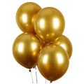 GOLDEN METALLIC CHROME BALLOONS PACK ( PACK OF 10 GOLDEN BALLOONS ). 