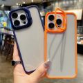 HOCE Luxury Invisible Folding Holder Camera Lens Stand Case For iPhone 14 11 12 13 15 Pro Max 15 Plus Hard Clear Shockproof Phone Cover. 