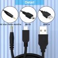 PSP 1000 Charger Cable for PSP 1000 2000 3000 Series and E-1000L Shape for Xiatiaosann Sony, DC 5V Barrel Jack 2 in 1 Power Cable for Tablet, Mobile Phone, Laptop, USB 2.0 A Male Cable. 