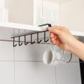 High Quality 6 hook cup holder iron kitchen storage rack cabinit hook Towel Cup Multifunctional Storage Hook Shelf Racks & Holders. 
