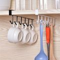 Mug Holder Under Cabinet Hanging Hook Holder for Mugs, Coffee Cups and Kitchen Utensils Storage Rack Organizer Hooks. 