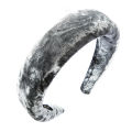 2020 Female sponge Bezel Head Silk Padded Headband for Women Solid 4cm Wide Thick Hair Hoop Hairband Cotton Blends Headbands. 