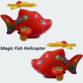 Magic Fish Helicopter Cute And Funny Robotic Fish | Push And Pull Operated Candy Colors Toy for Kids. 