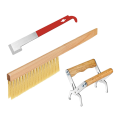 Beehive Supplies Silver Multifunctional for Beekeepers,Include J Hook Frame Lifter Scraper,Bee Hive Frame Grip Holder Lift,Wooden Beekeeping Brush. 