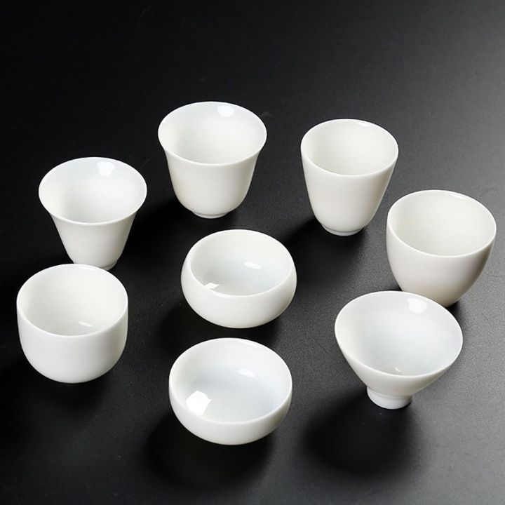 Creative Kung Fu Kung Fu Teacup Mutton Fat Jade White Porcelain Water Bowl Household Ceramic Master Cup