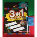 3 in 1 Reusable Read Write Wipe Magic Book with a Marker and duster for kids-Children Tracing Book - Early Learning books. 