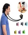 Lazy Bendable Flexible Hang Neck Phone Holder 360 Degree Rotation Mobile Stand - Black. 
