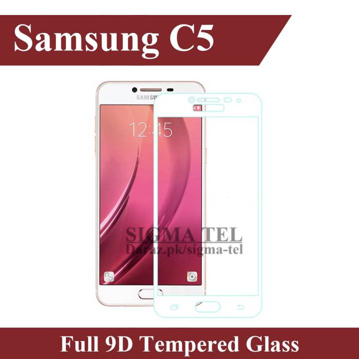 Samsung Galaxy C5 Full White 9D|5D|6D|10D|11D|21D Tempered Glass Screen Protector Full Glue Edge To Edge For Samsung Galaxy C5
